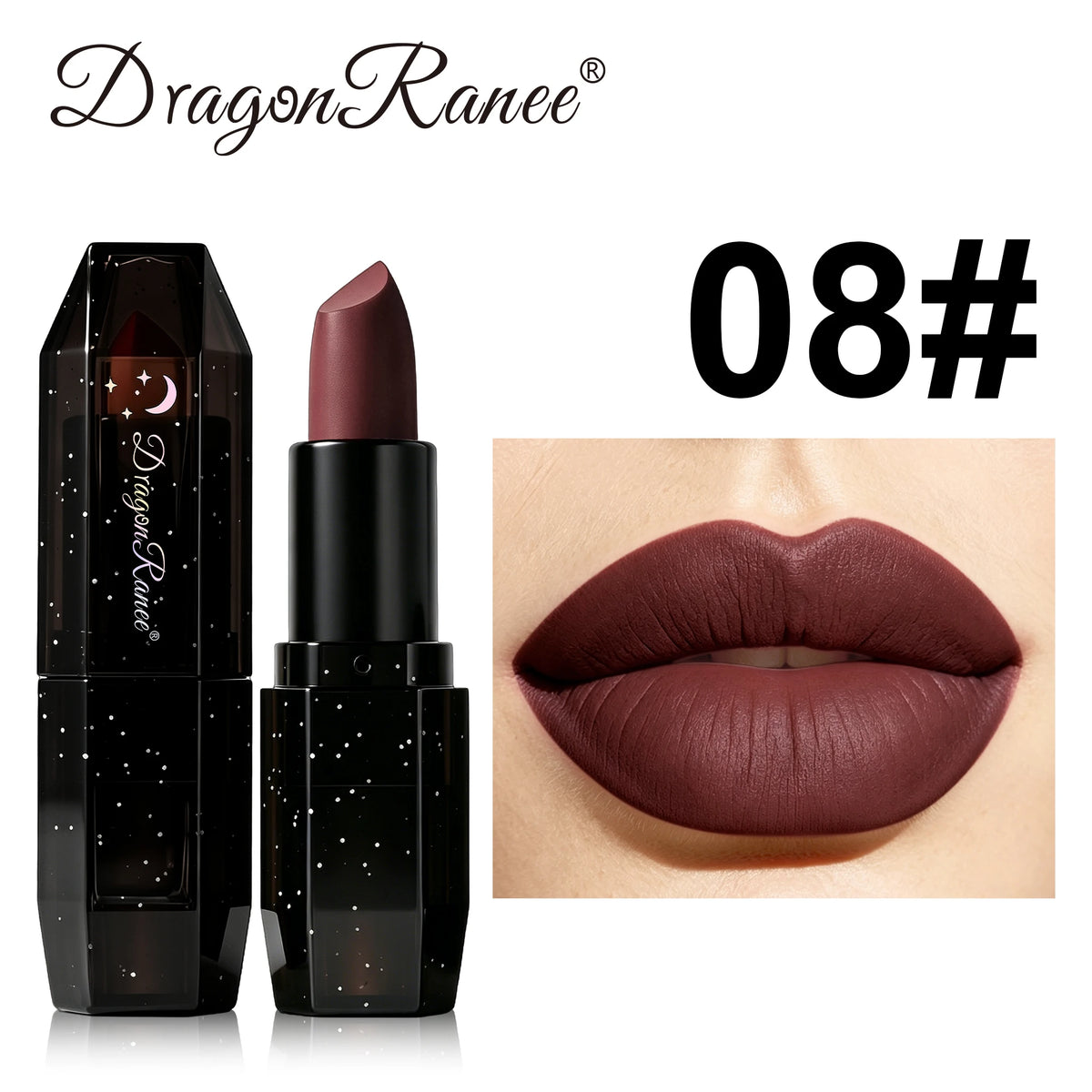 Matte Dark Purple Green Lipstick Waterproof White Black Velvet Lip Stick