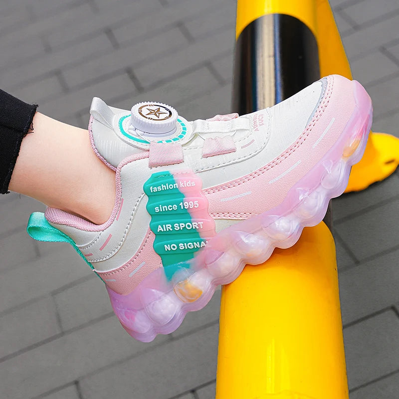 Anti-skid Leather Kids Running Sneaker