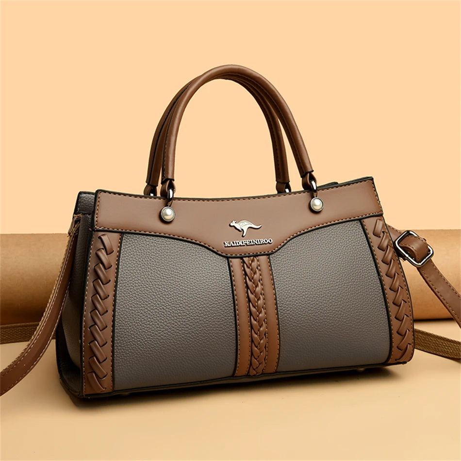 Luxury Multi Layered High Quality Soft Leather Messenger Bag