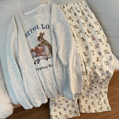 Korean Sweet Loose Pajamas Homewear Set