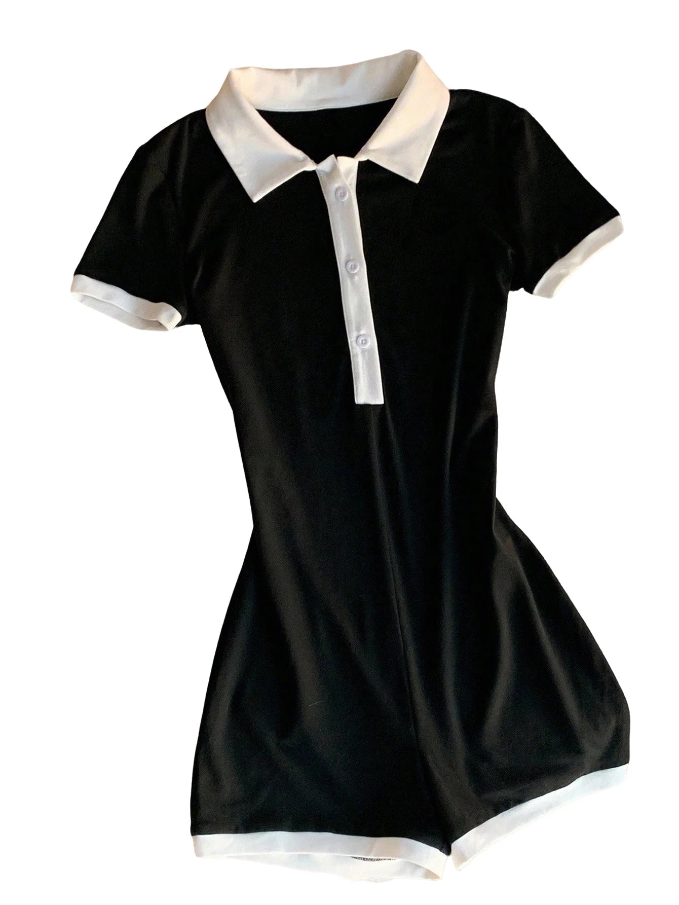 Slim-fitting short-sleeved one-piece pants