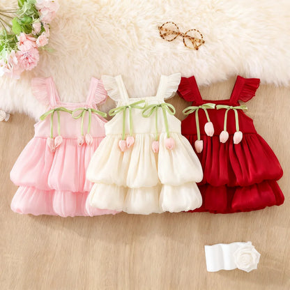 Baby Girl Flower Small Fly Sleeve Girl Dress