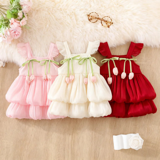 Baby Girl Flower Small Fly Sleeve Girl Dress