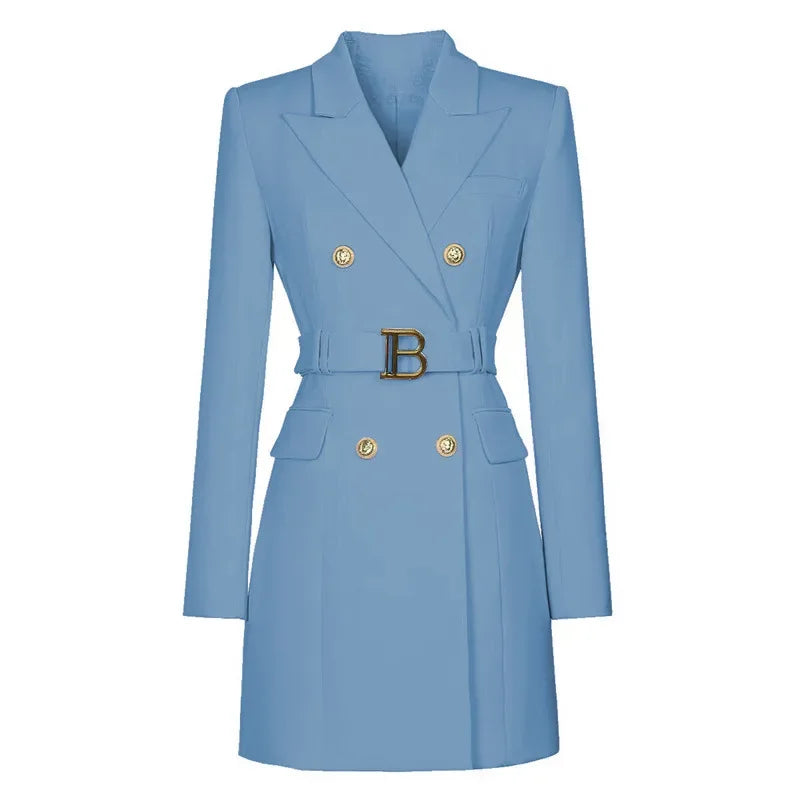 Long Sleeve Buttons Double Blazer Jacket