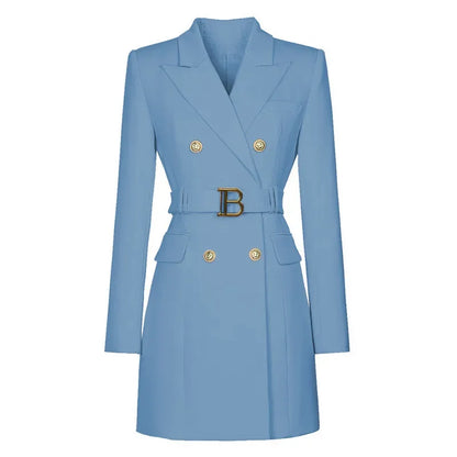 Long Sleeve Buttons Double Blazer Jacket