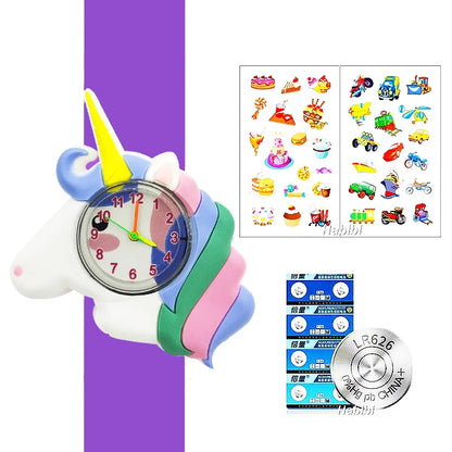 Slap Bracelet Clock Cartoon Kids Watches