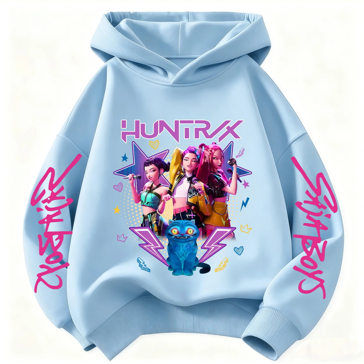 Cartoon Hunter Rumi Derpy Warm and Thick Casual Printed Purple Hoodie