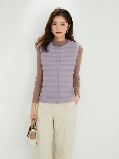 Matt Fabric Warm Vests Ultra Light Down Vest