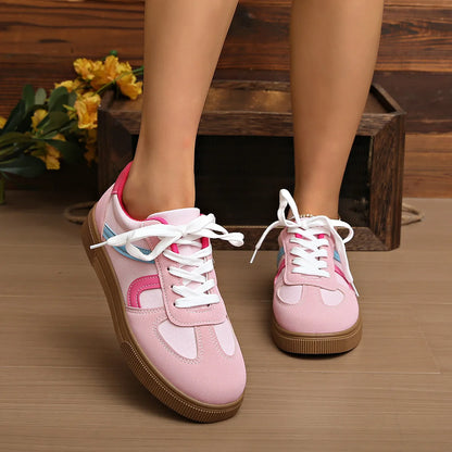 Flat Bottom Mixed Colors Rubber Sole Sneakers