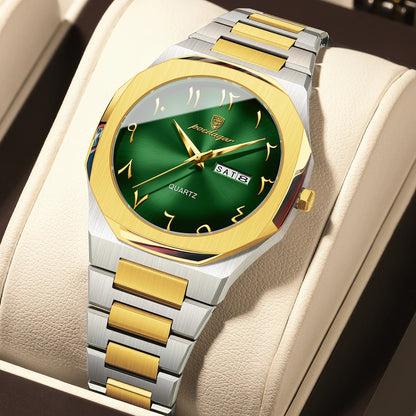 Elegant Quartz Stainless Steel Luxury Wristwatch