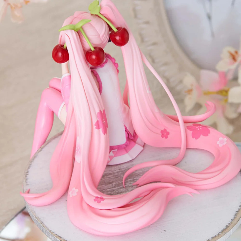 Hot Hatsune Miku Anime figure Pink dress model