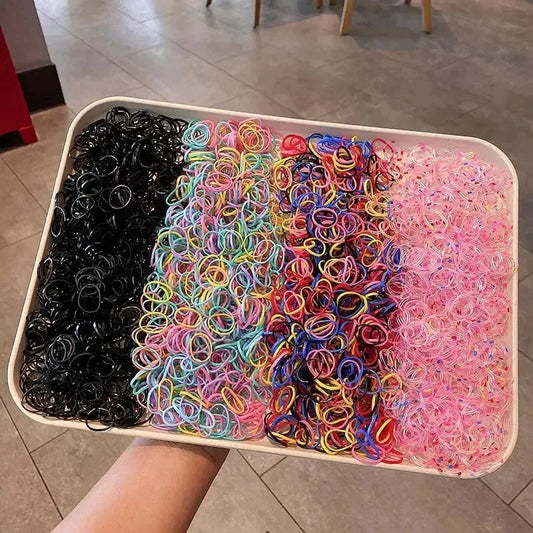 1500PCS Disposable Rubber Band Hair Ties Colorful Holder Hair Accessories