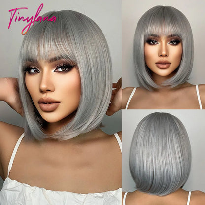 White Blonde Gray Synthetic Wigs