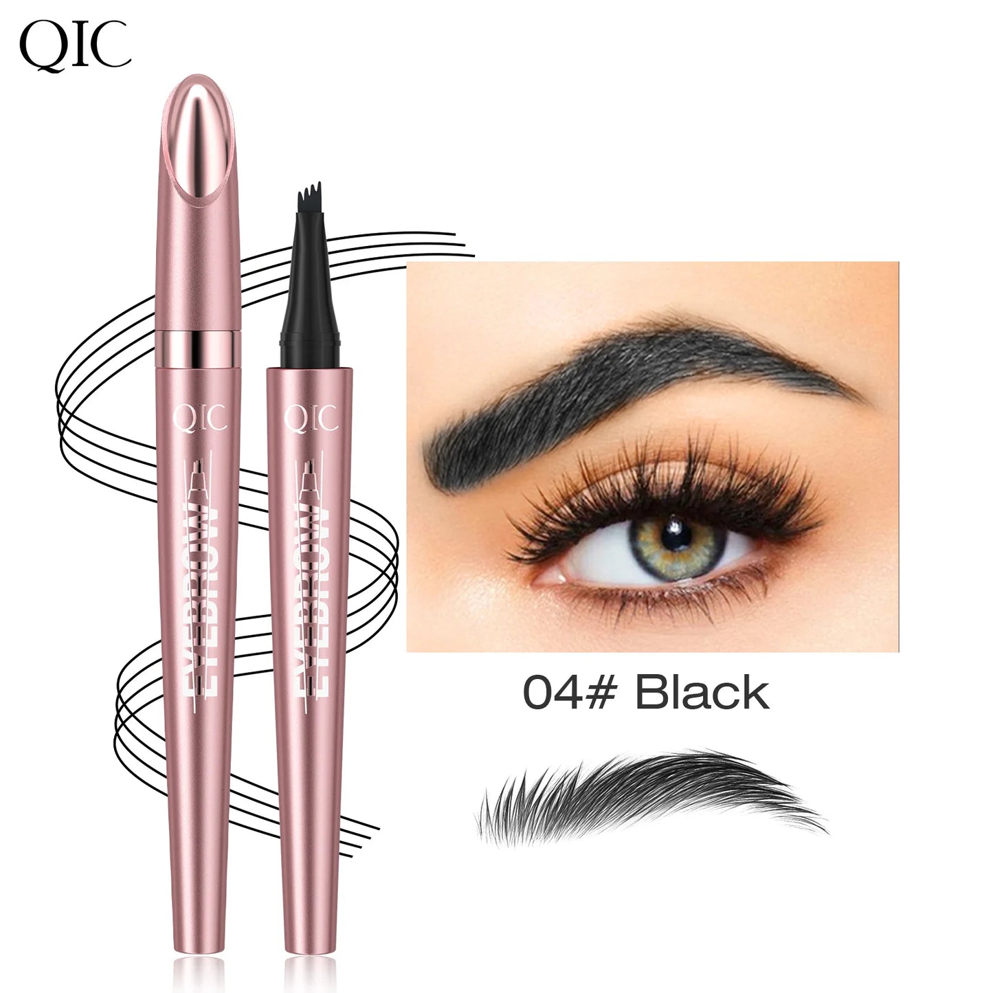 4 Fork Tip Eyebrow Pencil 3D Microblading Waterproof