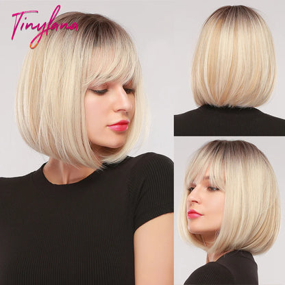 White Blonde Gray Synthetic Wigs