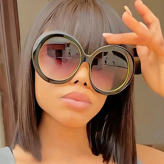 Retro Big Round Frame Sunglasses