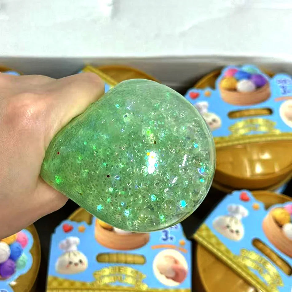1-12pcs Glitter Dumpling Glitter Dumpling Squishy Squeeze Toy
