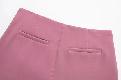 Falda marrón de talle alto