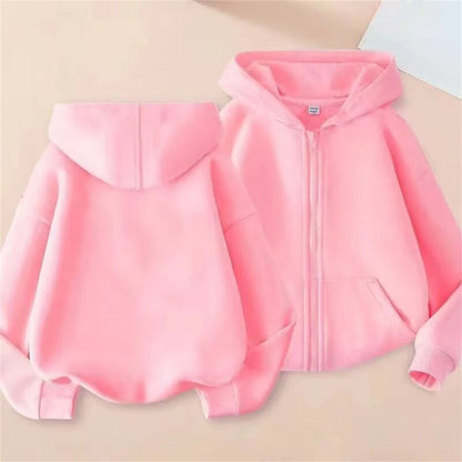 Zipper Style Hoodies Coat  Age 3-12 Kids Kawaii Sweatshirt