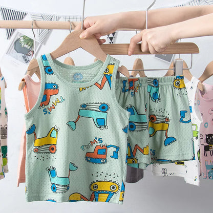 Cat Pajamas Sleeveless Sleepwear Set
