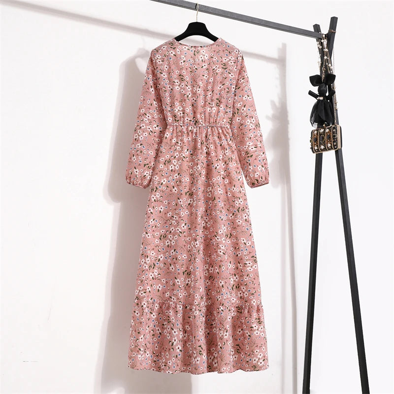 Maxi Casual Full Sleeve Floral Printed Dress