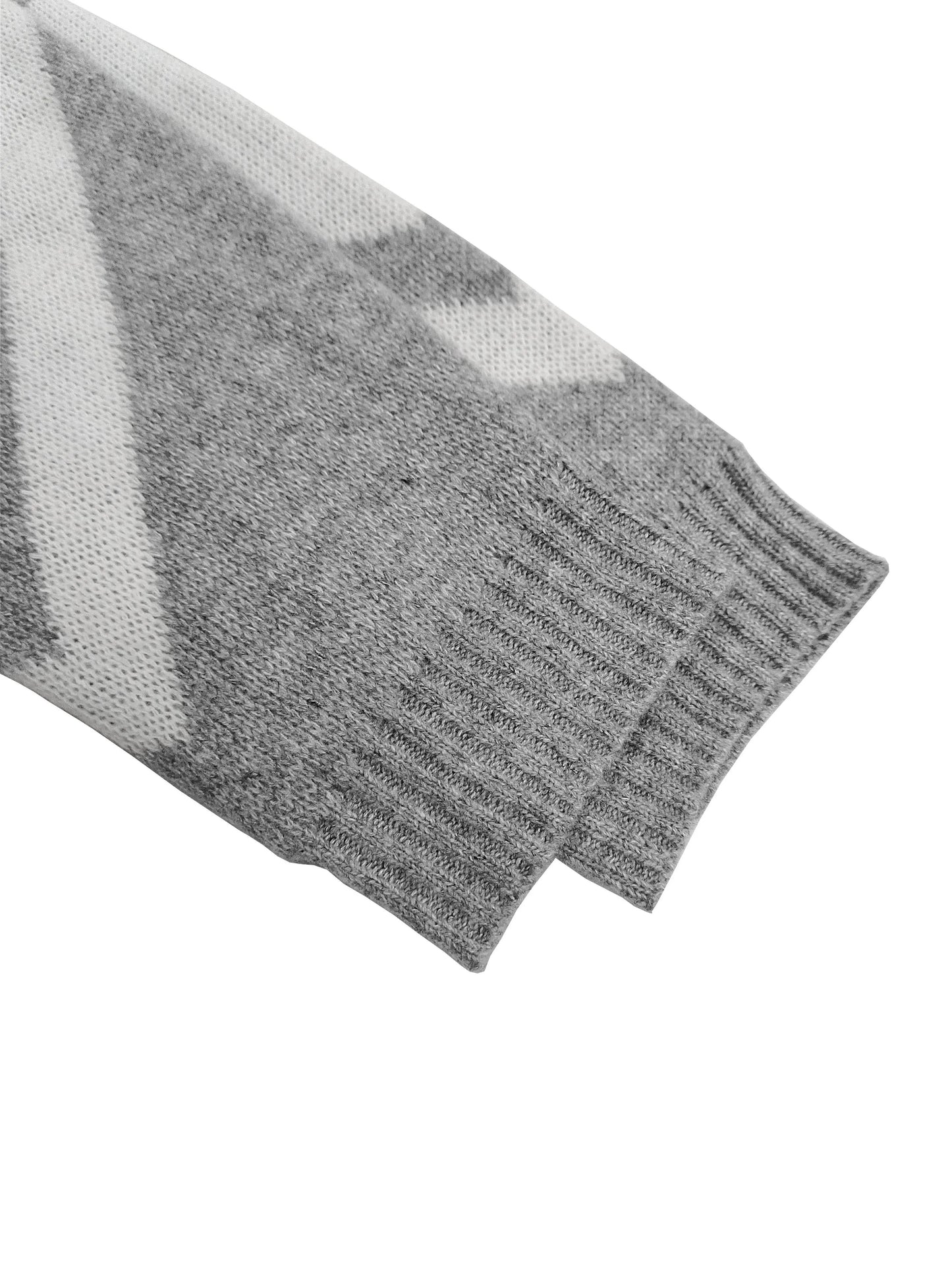 Loose V Neck Geometric Sweater