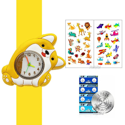 Slap Bracelet Clock Cartoon Kids Watches