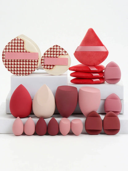 20 Pcs Pink Makeup Sponge and Makeup Puff Set
