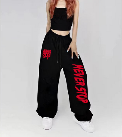 Black White Sweatpants Street Dance Hip-hop Sports Pants
