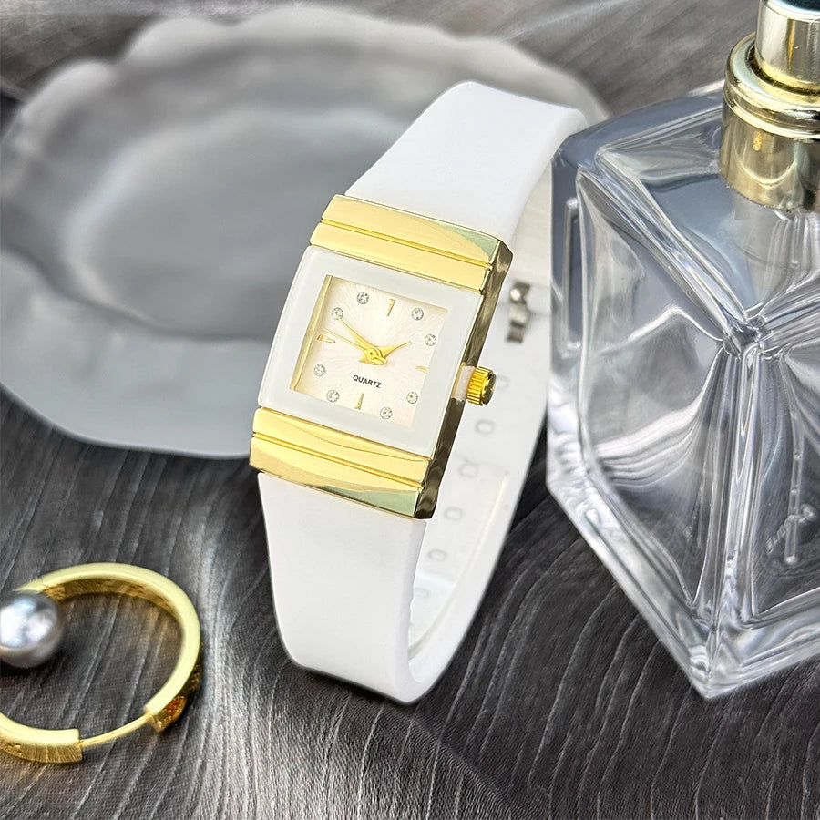 Square Silicone Quartz Small Watch