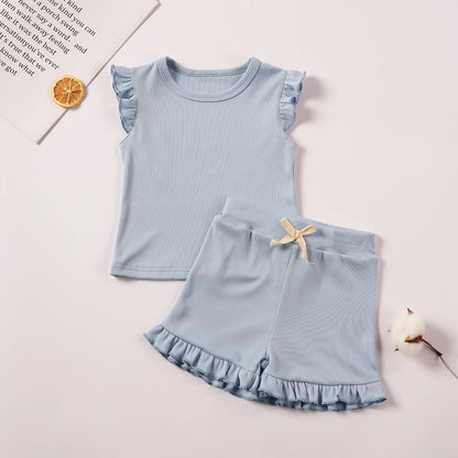 Preschool Girls Casual Short Sleeve Set
