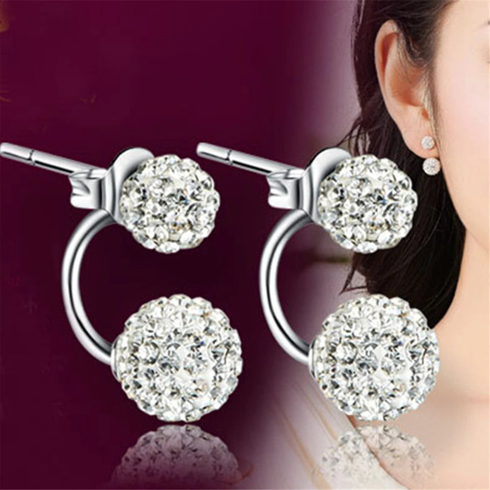 925 sterling silver zirconia stud earrings