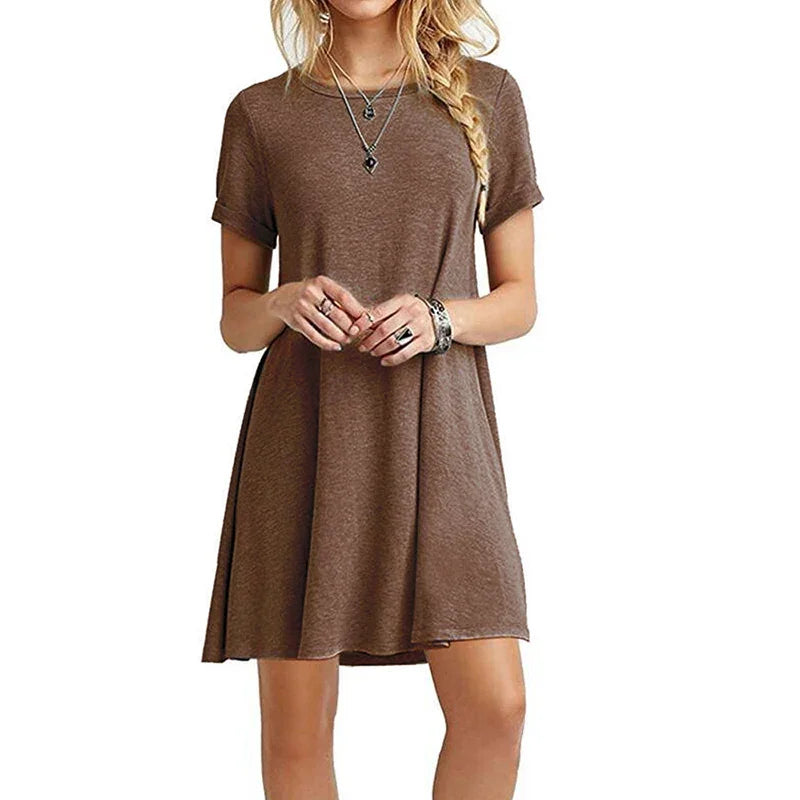 Casual Short Sleeve T Shirt Mini Dress