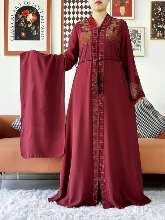 Elegant Chiffon Open Abaya Dress