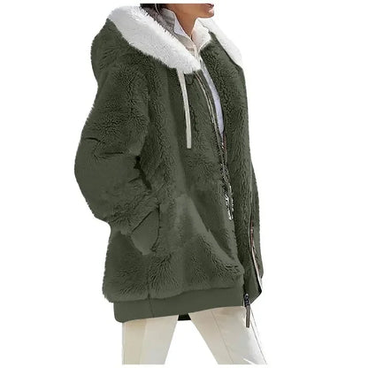 Casual Hooded Zipper Fleece Jacket