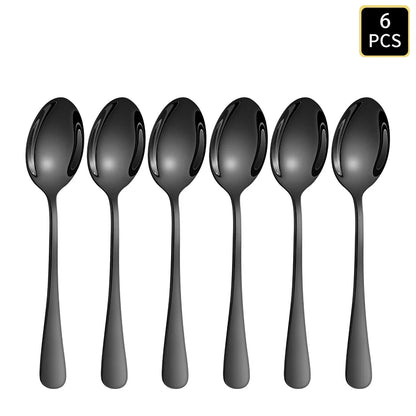 4/6/16/24pcs Black stainless steel cutlery cutlery set