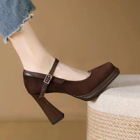Sexy super high-heeled ankle-attached platform high-heeled shoes