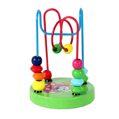 Montessori Wooden Roller Coaster Bead Maze Abacus Math Toys