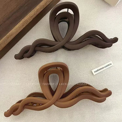 Brown Bow Shape Hair Claw Clip