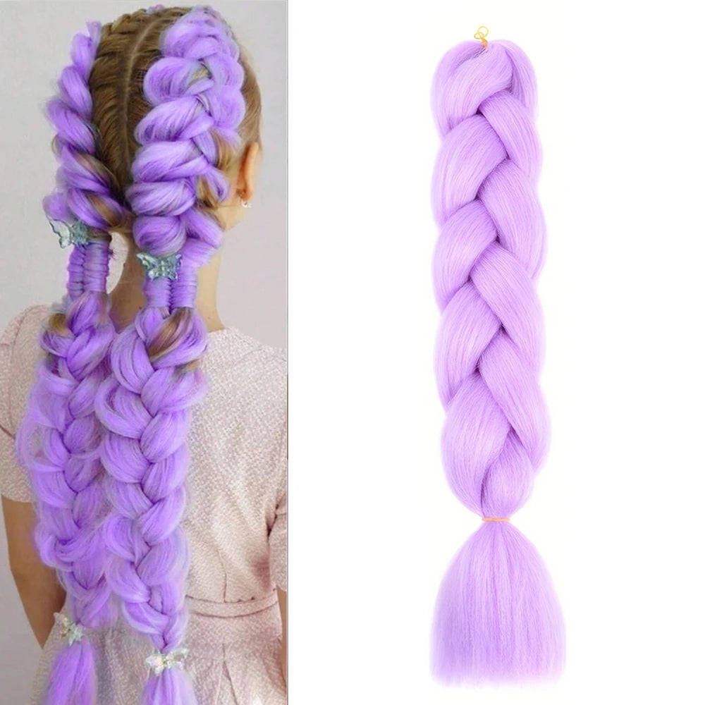 Braiding Hair Pre-stretched Purple Hair Extensions