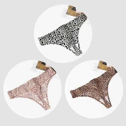 3PCS/Set Leopard Thongs Seamless Underwear Sexy Lingerie G-Strings