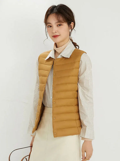 Matt Fabric Warm Vests Ultra Light Down Vest