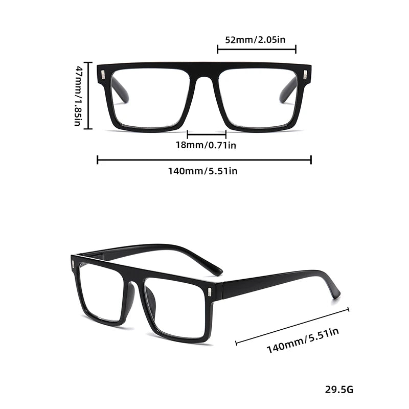 Square Frame Big Face Slimming Reading Glasses