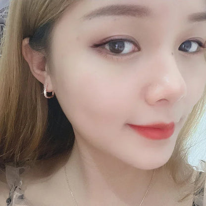 DANA 925 Sterling Silver Crystal Circle Hoop Earrings