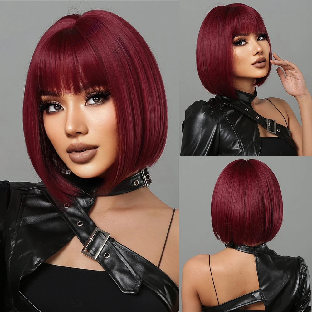 Straight Short Highlights Blonde Hair Wig