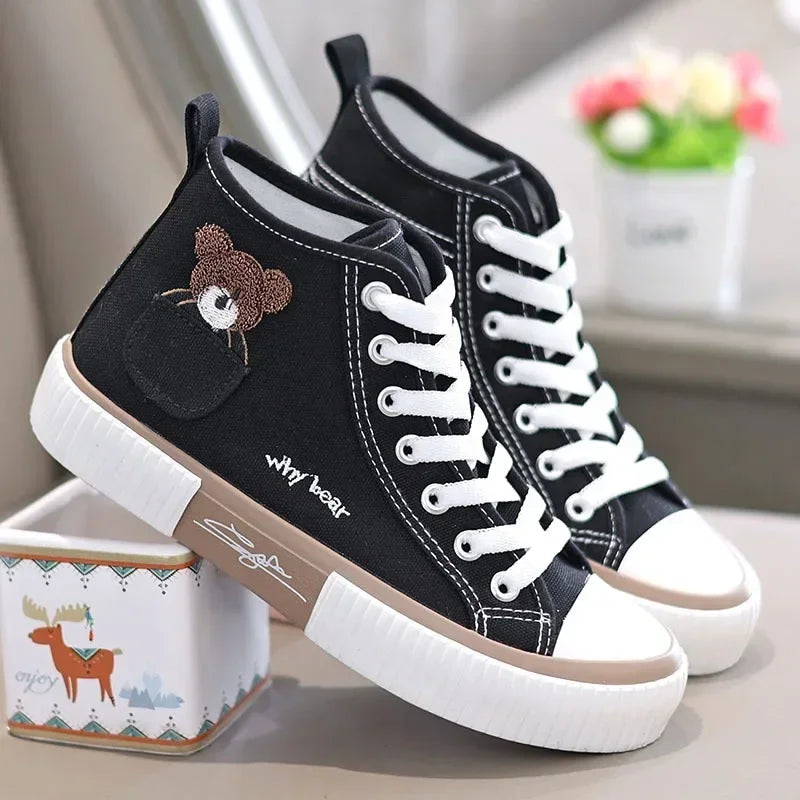 Canvas Casual Flats High Top Sneakers