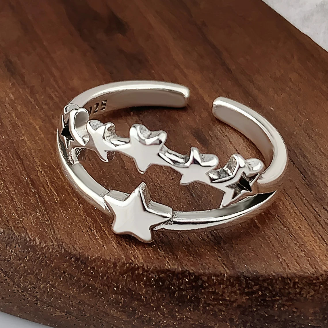 925 Sterling Silver Sparckling Moonstone Minimalist Handmade Ring