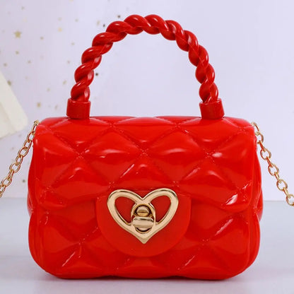 PU Mini Shoulder Bags Heart Coin Wallets Handbags