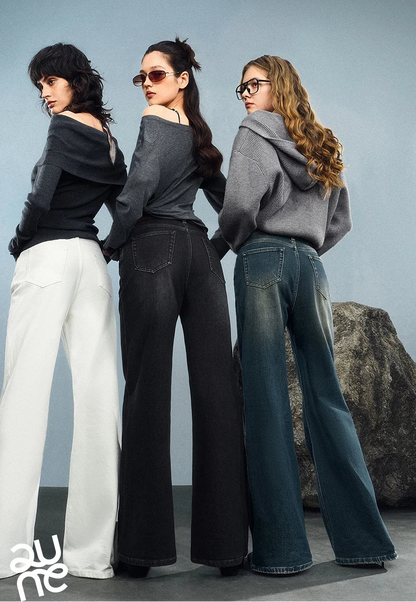 Denim Autumn New Retro Lycra Micro Flare Pant Jeans