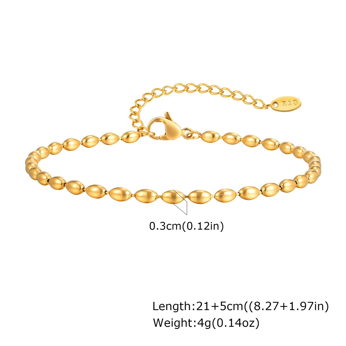 Chain Stainless Steel Ball Link Anklet On Leg